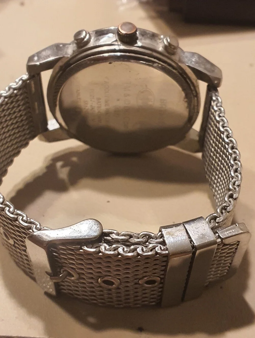 DC Comics Batman Silver Stainless Steel Mesh Men's Watch